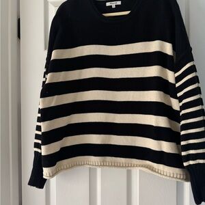 Madewell Black and Cream Striped Sweater